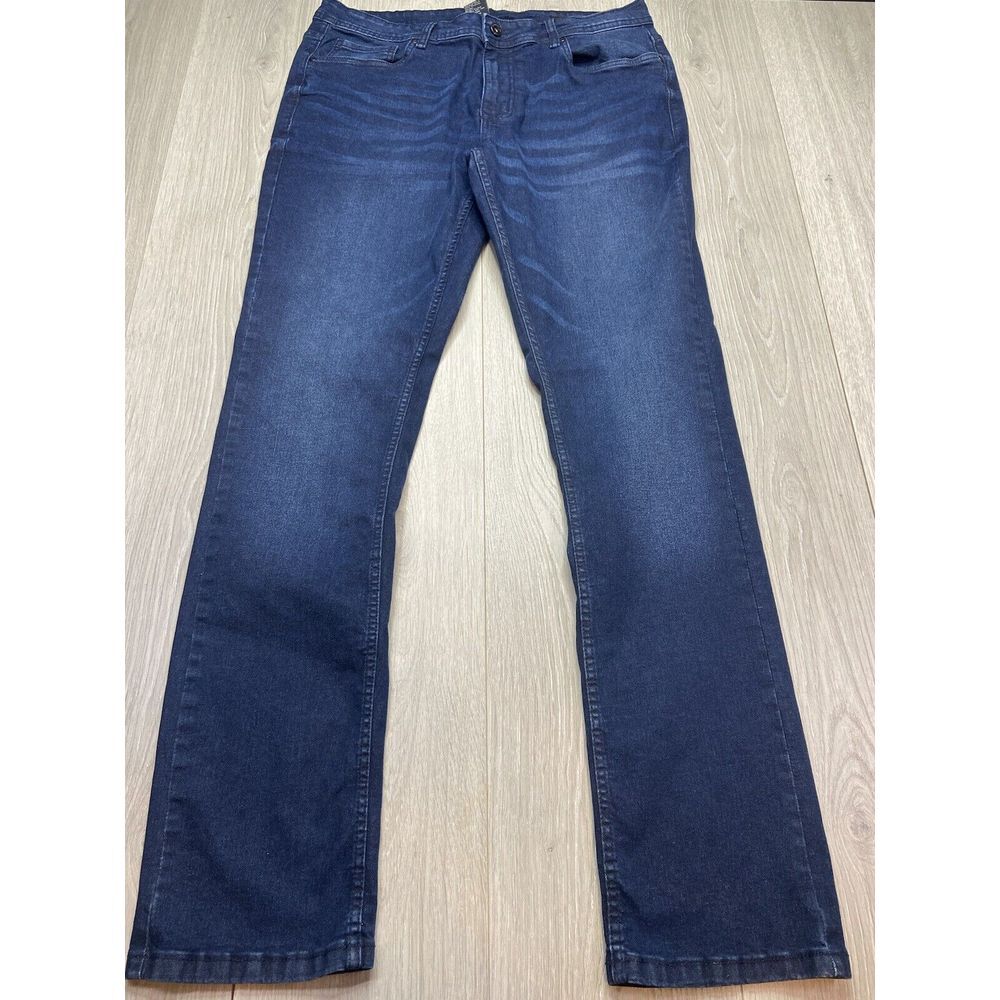The Perfect Jean NYC Jeans Men‎ 34 Blue Slim Fit Stretch Denim Straight Whisker